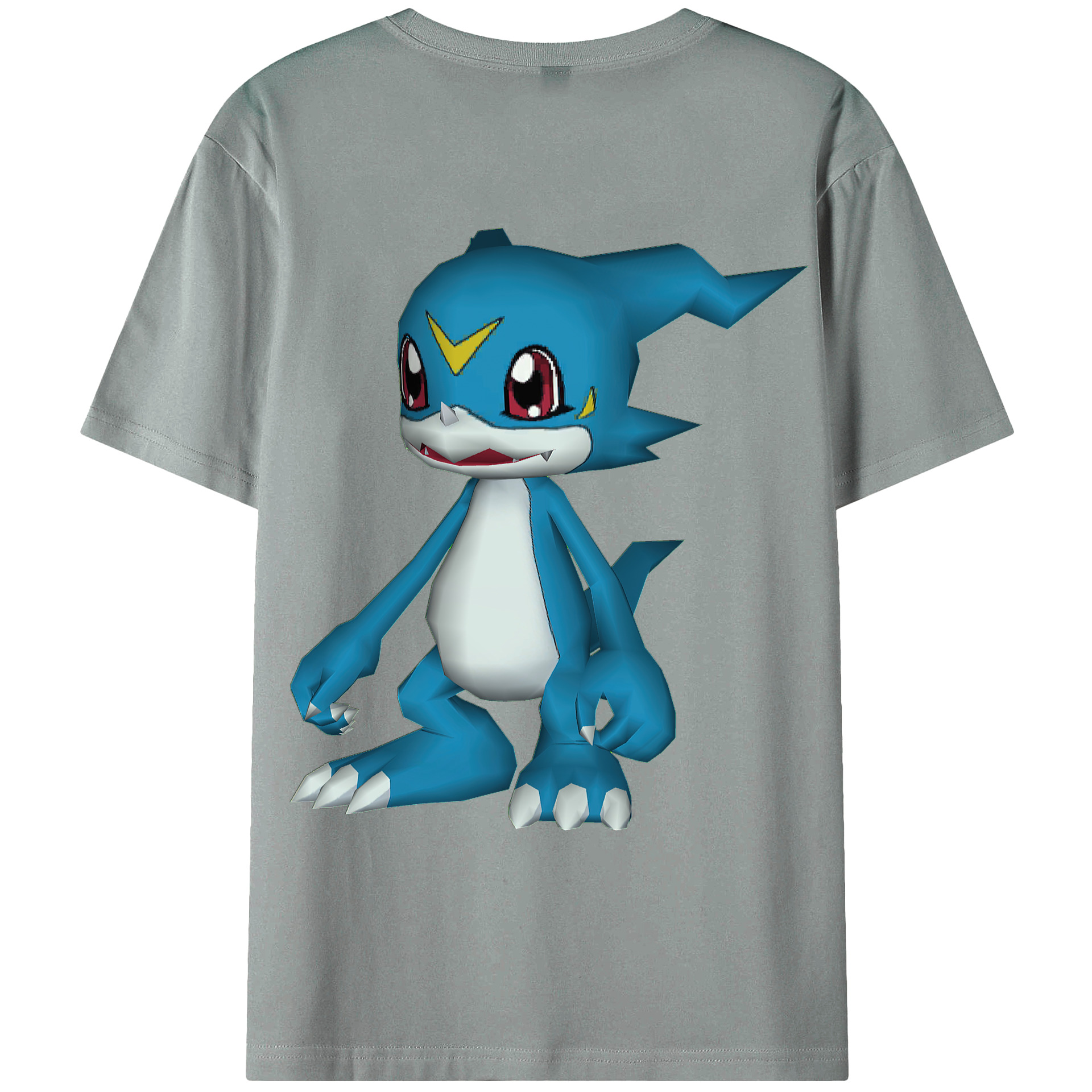 （画像用） Digimon デジタルモンスター/デジモン 綿100％ メンズ半袖Tシャツ（バックプリント） 通気性